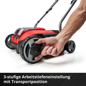 Scarificator fara fir Einhell GC-SC 18/28 Li-Solo Power X-Change (Li-Ion, 18 V, motor electric fara perii, rola de cutit de 28 cm, reglare adancime de lucru in 3 trepte, fara baterie si fara incarcator) - Img 8