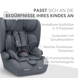 Scaun auto copii KikkaBoo i-PASS 9-36 kg i-Size Gri 13 trepte reglare - Img 10