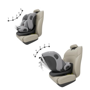 Scaun auto copii Kinderkraft I-GROW 2 PRO, 0-36 kg, rotire 360, gri - Img 6