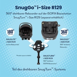 Scaun auto Graco SnugGo i-Size R129 rotire 360deg negru Midnight 0-4 ani - Img 4