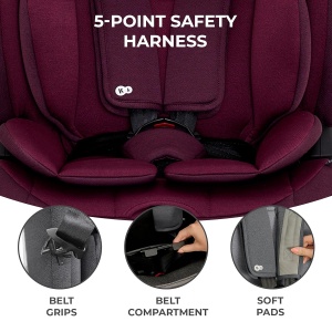 Scaun Auto Kinderkraft ONETO3, 9-36 kg, cu Isofix, Culoare Cherry Pearl - Img 7
