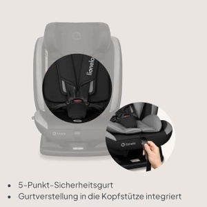 Scaun auto pentru copii LIONELO AART i-Size, 40-150 cm, cu suport pentru spate si ajustare cap - Img 10