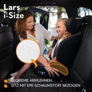 Scaun Auto pentru Copii LIONELO LARS i-Size 100-150 cm, Cu Protectie Laterala si Ajustare Cap - Img 7