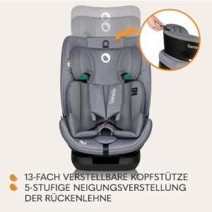 Scaun auto pentru copii LIONELO LAVENDER I-SIZE de la 76 la 150 cm conform standardului R129 i-Size montare ISOFIX in directia de mers si centura TT t - Img 6