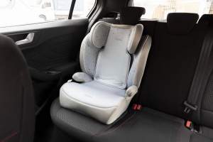 Scaun auto pentru copii Tataway, inaltime 100-150 cm, design gri cu stelute albastre - Img 7