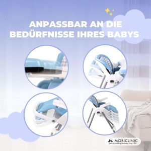 Scaun de masa copii Mobiclinic Nala 2 in 1 cu functie de balansoar pliabil 6-36 luni - Img 5
