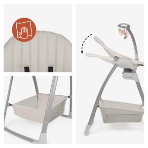 Scaun de masa hauck Sit N Relax 3in1, Bej, pentru bebelusi, ajustabil, pliabil - Img 5