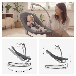 Scaun de masa hauck Sit N Relax 3in1, Gri Inchis, cu suport pentru nou-nascuti, pliabil - Img 6