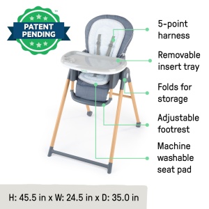 Scaun de masa Ingenuity Proper Positioner Deluxe - 7 in 1, Unisex, pentru 0-36 luni - Img 7