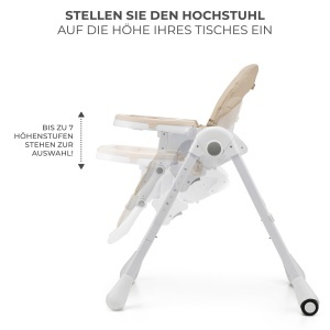 Scaun de masa Kinderkraft TUMMIE 2 in 1, bej, cu suport pentru picioare si pozitie semi-culcat - Img 6