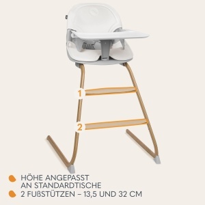 Scaun de masa multifunctional Lionelo Dalia 2-in-1 6-36 luni pana la 60 kg cu centura de siguranta si tavita detasabila - Img 4