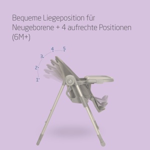 Scaun de masa pentru copii Maxi-Cosi Ava, 0-3 ani, 5 pozitii de inclinare, compact, Elegance Graphite - Img 3