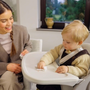 Scaun inalt Kinderkraft TINO 3 in 1, Bej, Ajustabil, Usor de Curatat - Img 7