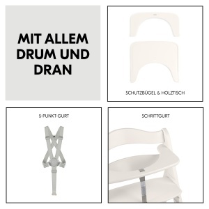Scaun multifunctional Hauck Beta White lemn de fag ajustabil pana la 90 kg - Img 5