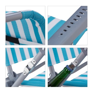 Scaun pliabil Relaxdays, 8 pozitii, cu perna pentru gat, albastruwhite - Img 9