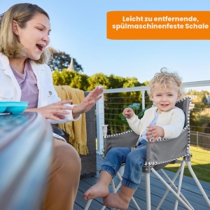 Scaun portabil pentru copii Bright Starts Pop N Dine, Unisex, gri, 6 luni - Img 2