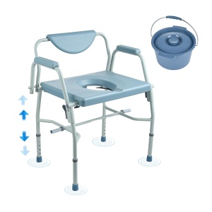 Scaun toaleta VEVOR FBL740135, 453,6 kg capacitate, inaltime ajustabila 50-62 cm