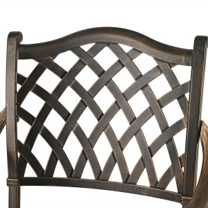 Scaune de gradina Relaxdays, set 2 bucati, metal, antice, negrubronze - Img 7