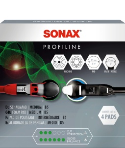 SchaumPad mediu SONAX 85 mm - Set 4 bucati pentru polishare - Img 2