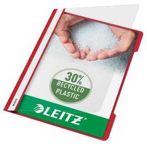 Schnellhefter Leitz A4, 25 bucati, 60 foi, reciclat, rosu