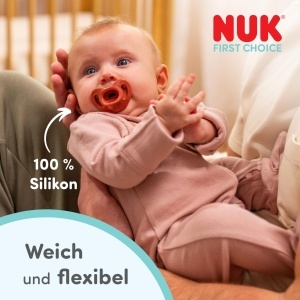 Schnuller NUK First Choice Soft 0-6 luni 100 silicon verdealbastru set 2 bucati - Img 3