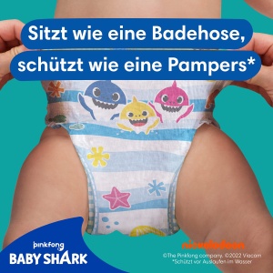 Scutece de inot Pampers Splashers Baby Shark 4-5, 11 buc, 9kg-15kg - Img 2