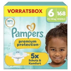 Scutece Pampers Premium Protection, marimea 6, 168 bucati, 13kg-18kg
