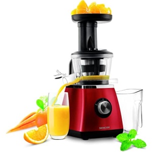 SENCOR SSJ 4042RD Storcator cu rotatie lenta pentru suc de fructe/legume (400 wati, storcator lent, presa cu surub, recipient pentru suc cu o capacitate de 0,8 L) rosu - Img 1