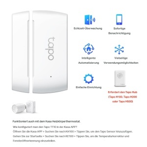 Sensor de contact inteligent TP-Link Tapo T110, durata baterie 1 an, notificari instantanee - Img 2