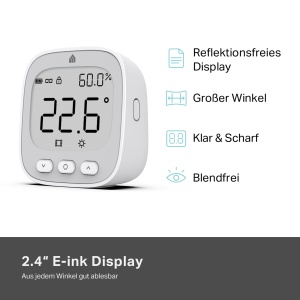 Senzor de temperatura si umiditate TP-Link Kasa KE110, monitorizare in timp real, display E-Ink - Img 6