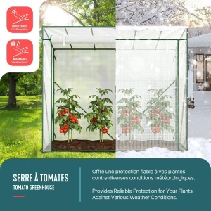 Serra pentru legume VOUNOT 200x77x170 cm, cu 2 feronerie, PE 135gm, alba - Img 2
