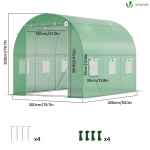 Serra VOUNOT 3x2x2m cu Cadru din Otel si Acoperire din Polietilena - Img 5