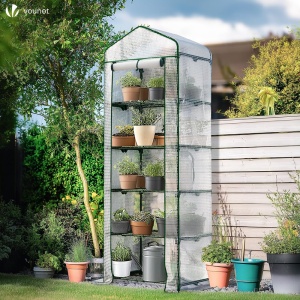 Serra VOUNOT, 5 Etaje, 69x49x193cm, Alb, pentru Gradina si Balcon - Img 2