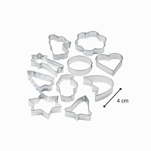 Set 10 Forme pentru Biscuiti Zenker cu Motive de Craciun, Material Alb, Usor de Curatat - Img 3
