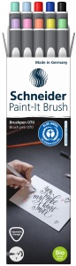 Set 10 Markere cu Pensula Schneider Paint-It 070, Culori Vibrante, Tinta pe Baza de Apa - Img 2