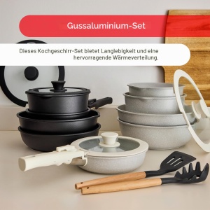 Set 10 Piese Bergner - Oale si Tigai cu Antiaderent Negru, Inclusiv Capace si Utensile - Img 2