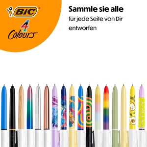 Set 12 Stilouri BIC 4 Culori Pro, Negru, Reumplibile, Ideal pentru Birou si Scoala - Img 9