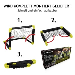 Set 2 Porti de Fotbal Faltabile Dunlop 50 x 44 x 44 cm, NegruGalben - Img 5