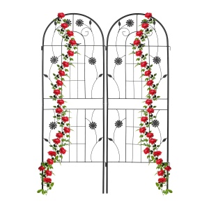 Set 2 Rankgitter Relaxdays, 150 x 50 x 1,5 cm, Metal, Negru