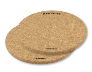 Set 2 suporturi magnetice Metaltex din pluta diametru 20 cm bej