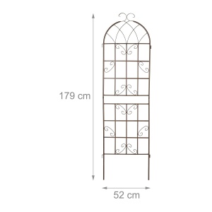 Set 2 Suporturi pentru Plante Relaxdays, 179x52 cm, Metal, Culoare Maro - Img 4