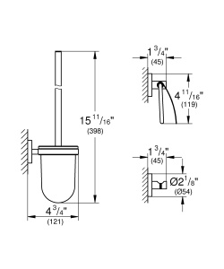 Set 3-in-1 pentru WC GROHE Essentials, montare rapida, cu suport prosoape - Img 2