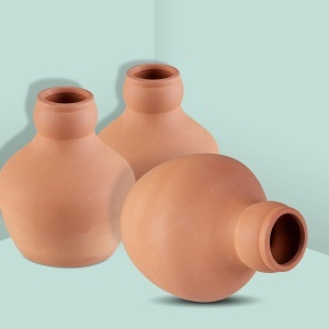 Set 3 Ollas din Ceramica Relaxdays, 550 ml, Culoare Terracotta - Img 3
