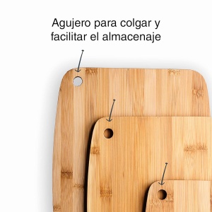 Set 3 Placi de Taiat Lacor 60523, Bambus Natural, Antibacterian, Dimensiuni Variate - Img 5