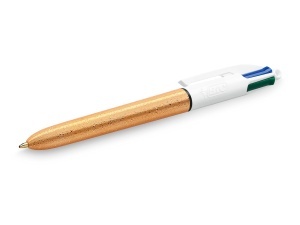 Set 3 Stilouri BIC 4 Culori Shine, Reincarcabile, Cu Accente Aurii si Argintii - Img 2