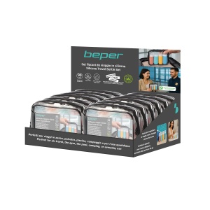 Set 4 Flacoane de Calatorie BEPER C302AAC010, 90 ml, Silikon, Etui Transparent - Img 8
