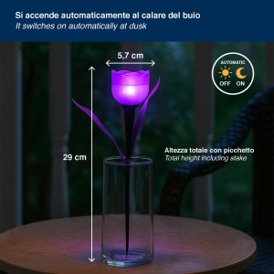 Set 4 Solarleuchte Beper P207ILO105, tulipen, IP44, culoare variata - Img 4