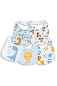 Set 5 Bavete Chicco pentru Baieti, Material Bumbac si Frottee