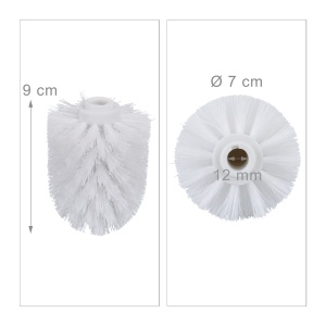 Set 5 Bucati Capete Perie WC Relaxdays, Alb, 7cm Diametru, 12mm Filet - Img 4