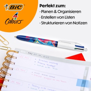 Set 5 Stilouri BIC 4 Culori Dekor Hydro, 4 Culoari, Reumplibile - Img 4